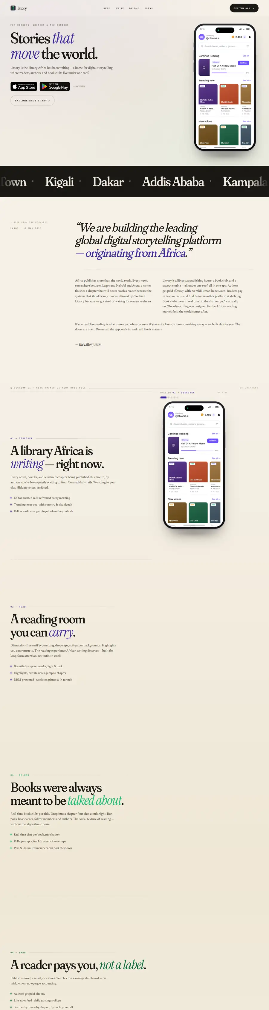 Littory website